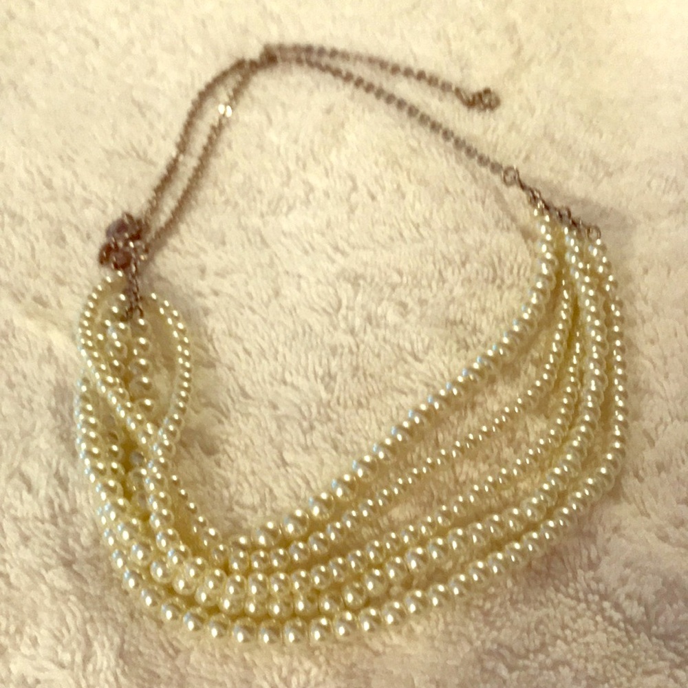 J Crew 5 strand faux pearl necklace